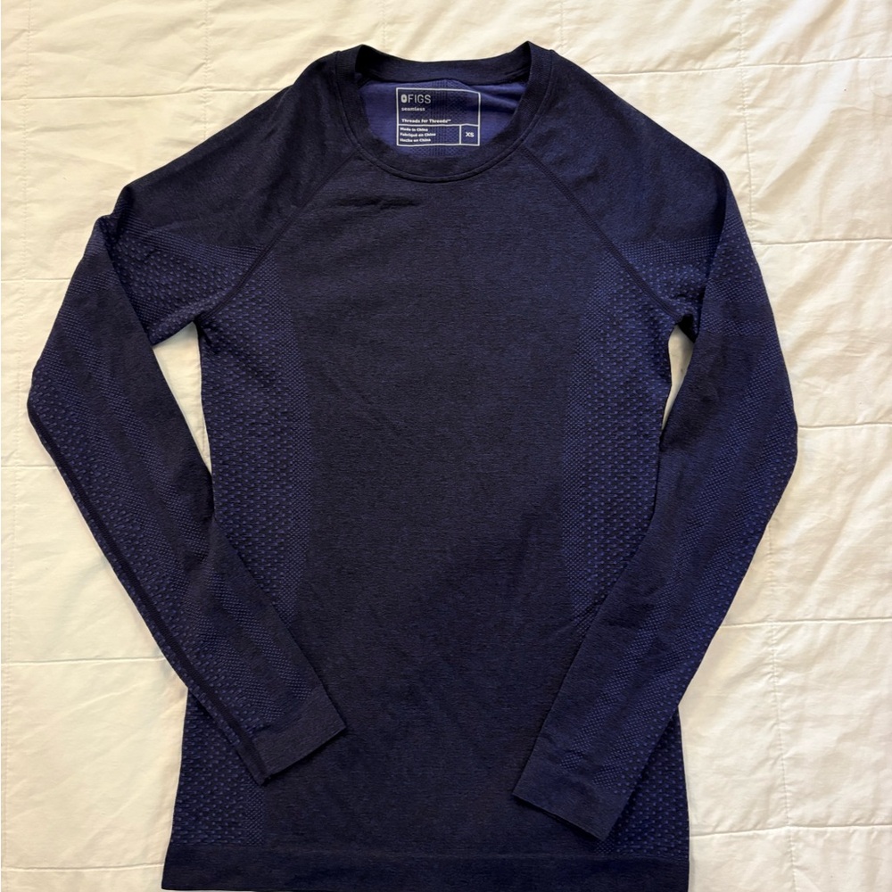 Figs Women's Deep Blue Long Sleeve Top